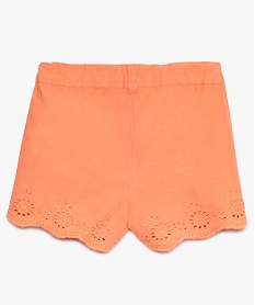 short bebe fille avec bas en broderie anglaise orange8662501_2