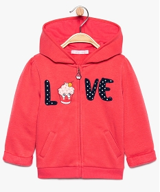 GEMO Sweat bébé fille en molleton avec motif imprimé orange vif