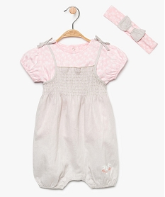 ensemble bebe fille en coton et lin (3 pieces)  - lulu castagnette gris8663701_1