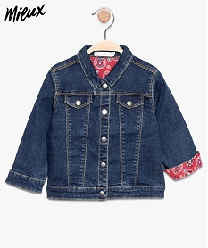 GEMO Veste en jean bébé fille en polyester recyclé Gris