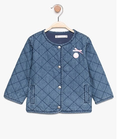 veste bebe fille en chambray matelasse – lulu castagnette bleu8664301_1