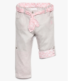 GEMO Pantalon bébé fille en lin et coton pailleté - Lulu Castagnette Gris