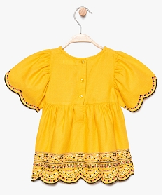blouse bebe fille a fronces et motifs jaune8665801_2