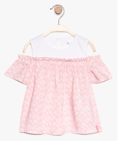 blouse bebe fille a epaules denudees - lulu castagnette rose8666101_1