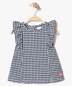 blouse sans manches bebe a carreaux avec volants sur les epaules imprime8666201_1