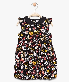 GEMO Robe boule bébé fille imprimé fleurs avec col claudine Multicolore