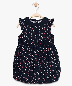 GEMO Robe boule bébé fille imprimé fleurs avec col claudine Bleu