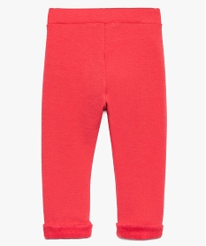 pantalon bebe fille forme carotte en molleton imprime rose leggings8668501_2