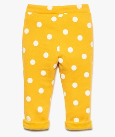 pantalon bebe fille en molleton coupe carotte motif pois jaune leggings8668601_2