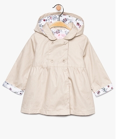 manteau impermeable bebe fille paillete avec capuche beige8669301_1