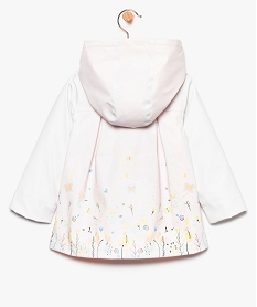 manteau bebe fille deperlant a motif fleurs et coupe trapeze blanc8669401_2