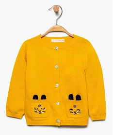 GEMO Gilet bébé fille à boutons fantaisie et broderie lapins Multicolore