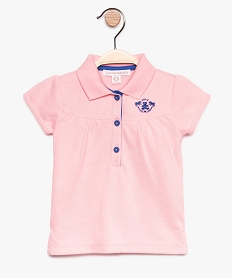 polo bebe fille en maille piquee fronces et details pailletes – lulu castagnette rose8672101_1