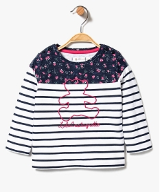 GEMO Tee-shirt bébé à rayures et manches longues - Lulu Castagnette Multicolore