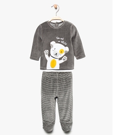 pyjama bebe 2 pieces en velours avec motif chien gris pyjamas 2 pieces8676601_1