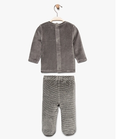 pyjama bebe 2 pieces en velours avec motif chien gris8676601_3