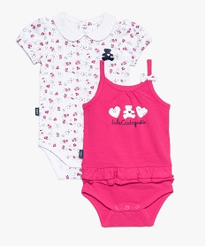 GEMO Body bébé fille à volant (lot de 2) - Lulu Castagnette Multicolore