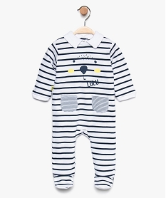 GEMO Pyjama bébé à rayures - Lulu Castagnette bleu chine