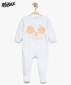 GEMO Pyjama bébé rayé à motif fantaisie en coton biologique Multicolore