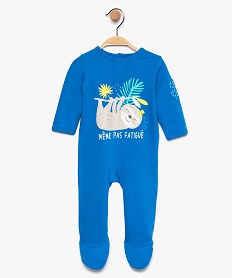 pyjama bebe garcon imprime paresseux boutonne dans le dos multicolore8684201_1