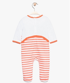 pyjama bebe garcon en coton bio raye avec motif hippopotame multicolore8684401_2
