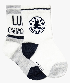 chaussettes bebe garcon en coton bio (lot de 2) - lulu castagnette blanc chaussettes8687001_1