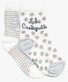 GEMO Chaussettes bébé fille pailletées Lulu Castagnette (lot de 2) Blanc