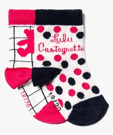 chaussettes bebe fille imprimees (lot de 2) - lulu castagnette bleu8687301_1