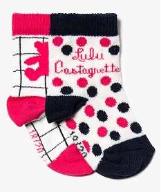 chaussettes bebe fille imprimees (lot de 2) - lulu castagnette bleu chaussettes8687301_1