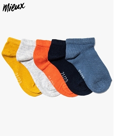 GEMO Chaussettes bébé fille courtes (lot de 5) bleu standard