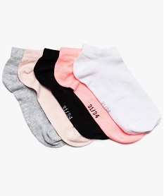 chaussettes fille ultra courtes unies (lot de 5) rose vif8688901_1