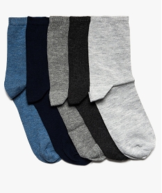 chaussettes hautes garcon coloris uni (lot de 5) bleu8689301_1