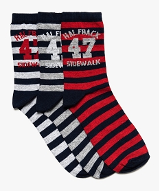 chaussettes hautes garcon theme football americain (lot de 3) bleu chaussettes8690001_1