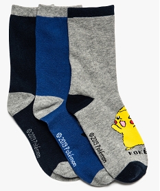 GEMO Chaussettes garçon imprimées Pokémon (lot de 3) Bleu
