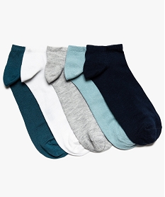 chaussettes garcon ultra-courtes unies (lot de 5 paires) bleu8690901_1