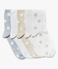 chaussettes femme avec motifs pois (lot de 5) blanc8692101_1