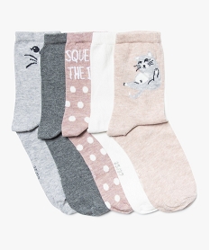 chaussettes femme avec motifs chat sur la tige (lot de 3) rose8692301_1