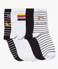 chaussettes femme multicolores (lot de 5) noir8692501_1