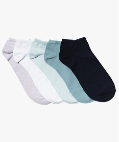 chaussettes femme ultra courtes unies (lot de 5) bleu chaussettes8693401_1