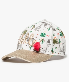 GEMO Casquette fille motifs savane à visière pailletée Multicolore