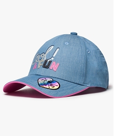 casquette fille en chambray avec rubans a nouer bleu8697301_1