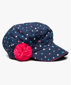 casquette fille gavroche a pois multicolores bleu8697501_1