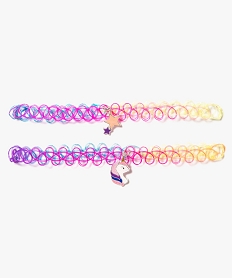 colliers fille ras de cou multicolores avec pendentif (lot de 2) multicolore8698801_1