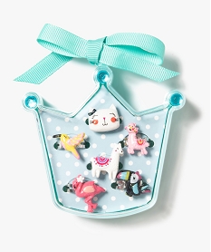 GEMO Bagues fille motifs animaux (coffret de 6) Multicolore