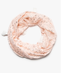 GEMO Foulard fille snood à motifs brillants et pompons Rose