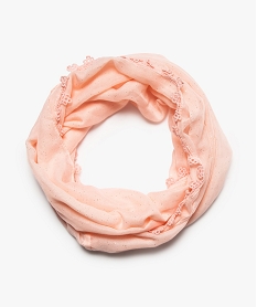 foulard fille snood paillete avec finition dentelle crochetee rose8702901_1