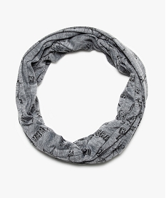 GEMO Foulard garçon snood en jersey motif dinosaures Gris