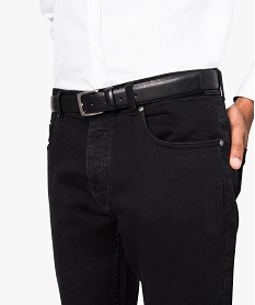ceinture unie pour homme avec boucle metallique rectangle noir ceintures et bretelles8710501_2