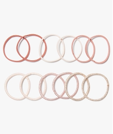 elastiques plats et ronds pour les cheveux (lot de 12) rose8713401_1