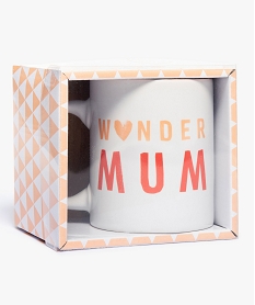 GEMO Mug bicolore imprimé Wonder mum Rouge